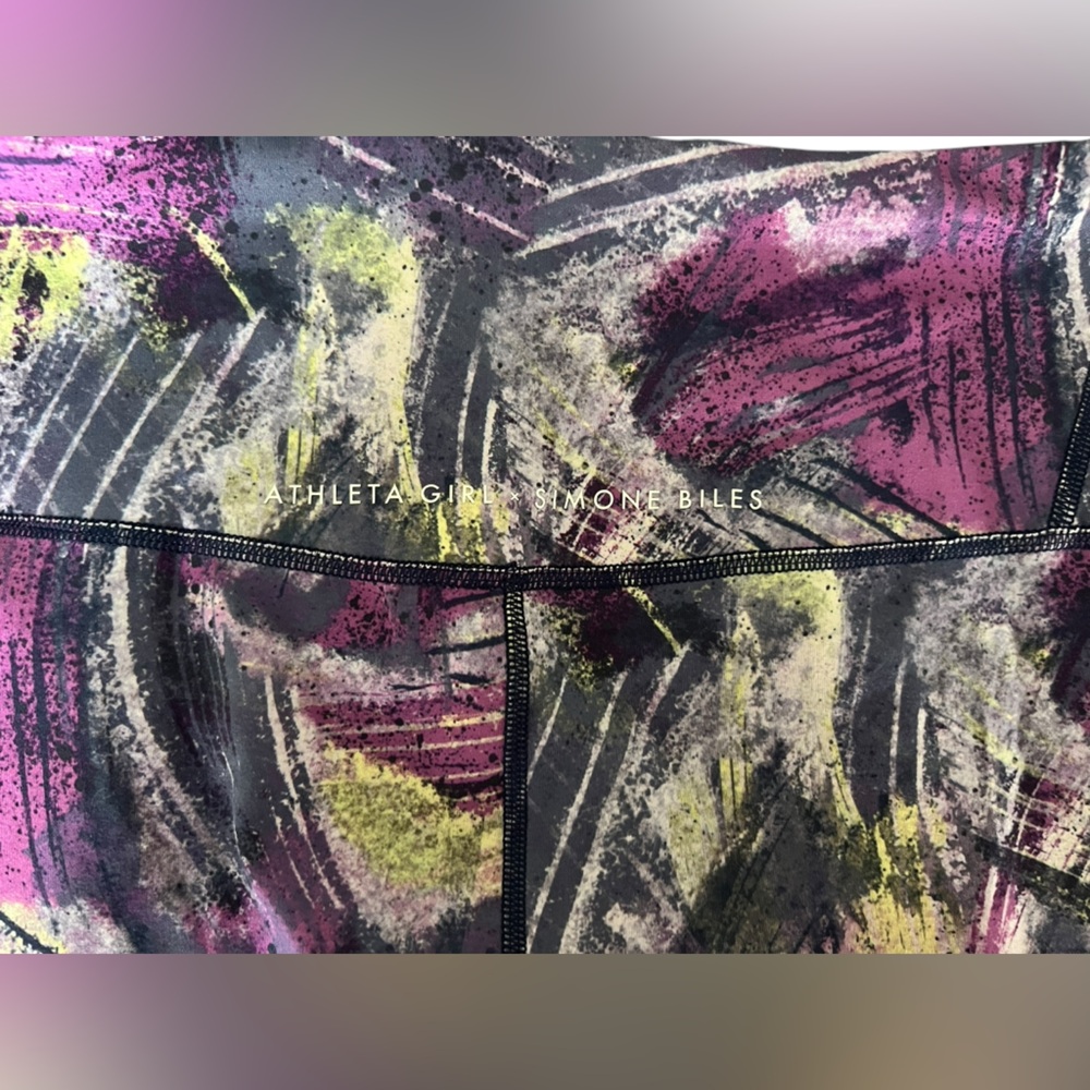 Athleta Girl X Simone Biles Purple Leggings Size XL Extra Large 14 - Picture 8 of 8